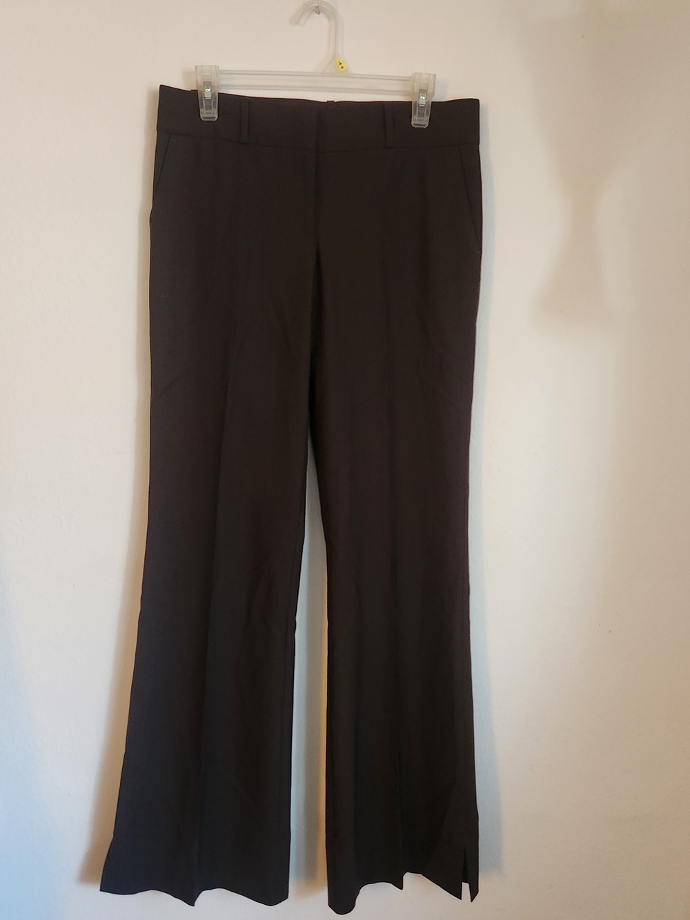 BCBG Black Boot-Cut Dress Pants with Subtle Slits